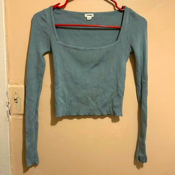 Garage Tops - COPY - Sage green long sleeve top